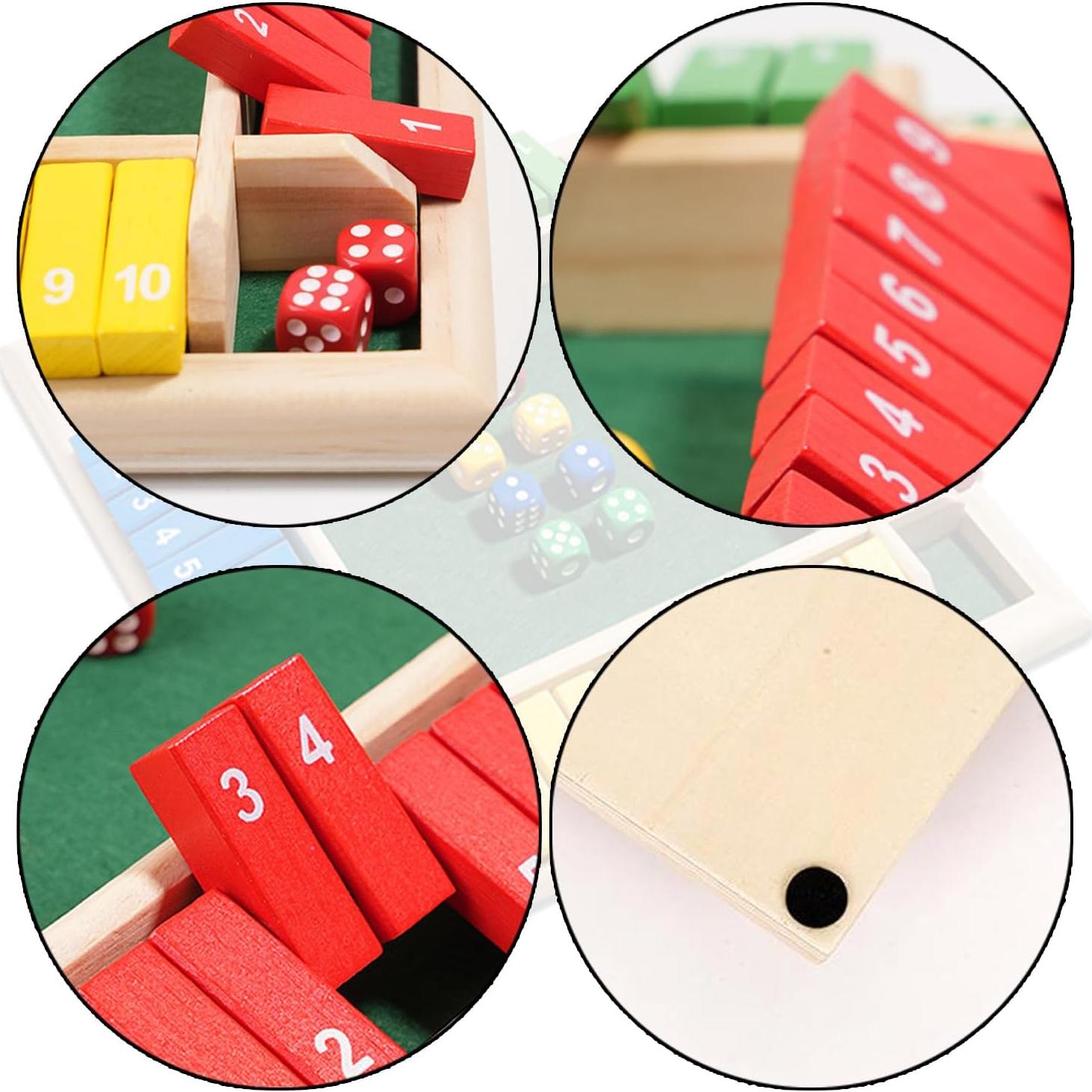 Juego de Mesa Cierra La Caja Billowvolve - Dados de Madera 4 Jugadores