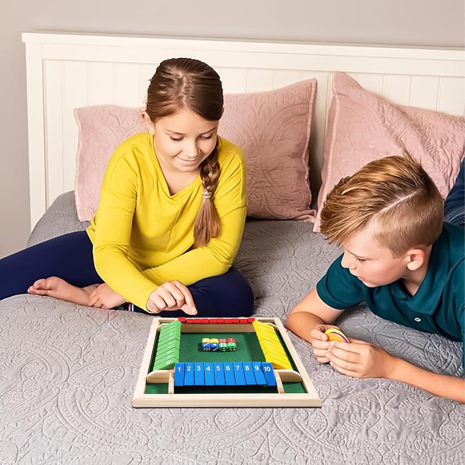 Juego de Mesa Cierra La Caja Billowvolve - Dados de Madera 4 Jugadores