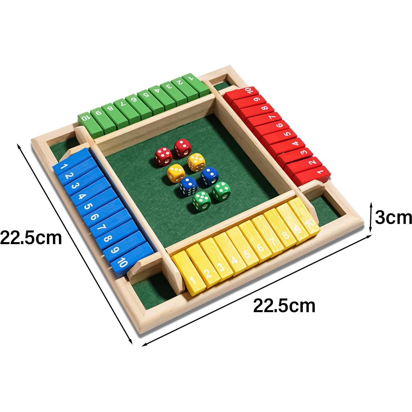 Juego de Mesa Cierra La Caja Billowvolve - Dados de Madera 4 Jugadores