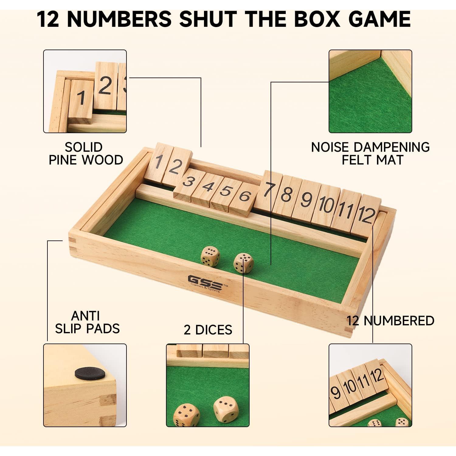 Juego de Mesa Cierra la Caja GSE con Dados de Madera 30.48x17.78cm