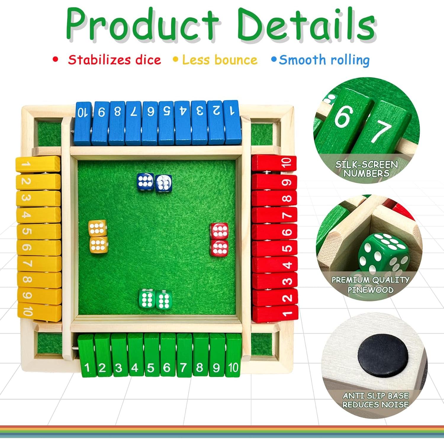 Juego Cierra La Caja de Madera HENNAED para 4 Jugadores