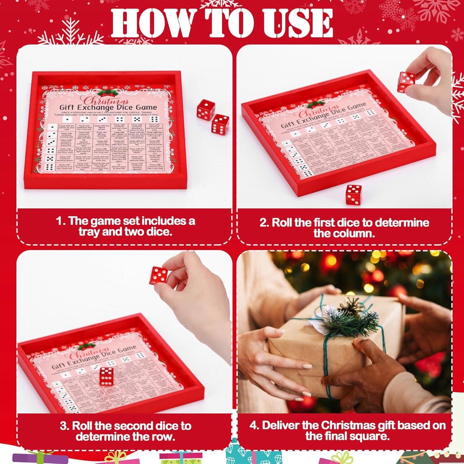 Juego de Dados Navideño Yiyiring con Bandeja de Madera