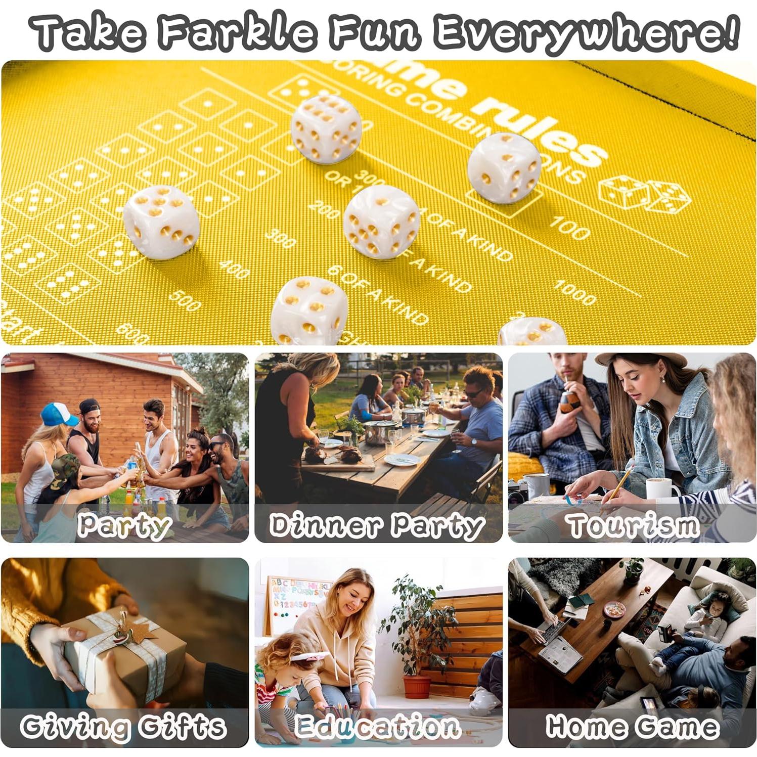 Bandeja de Dados Farkle AUSIIBTO con Estuche y 24 Dados