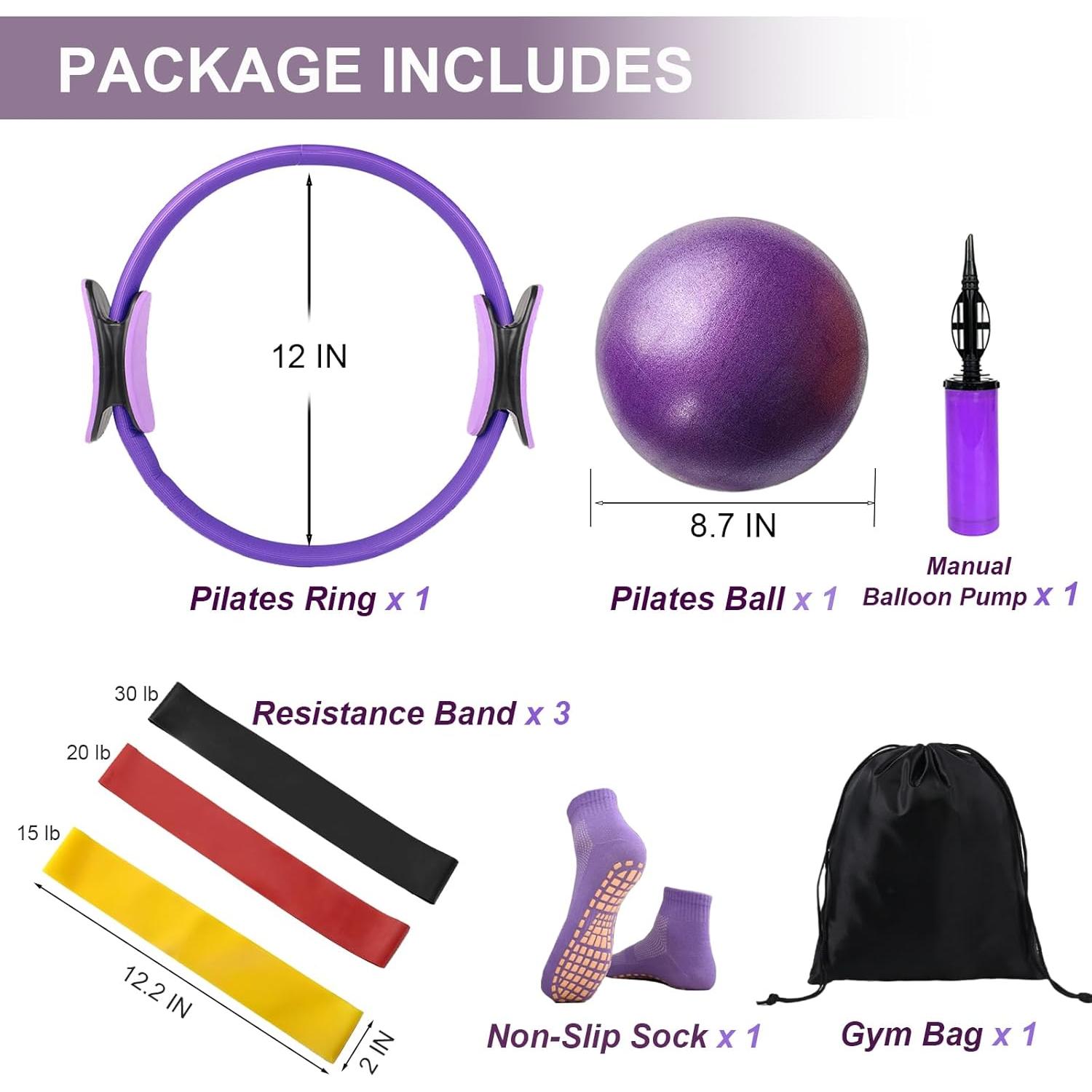 Kit de Pilates Allybyme: Anillo y Pelota de 30.48 cm
