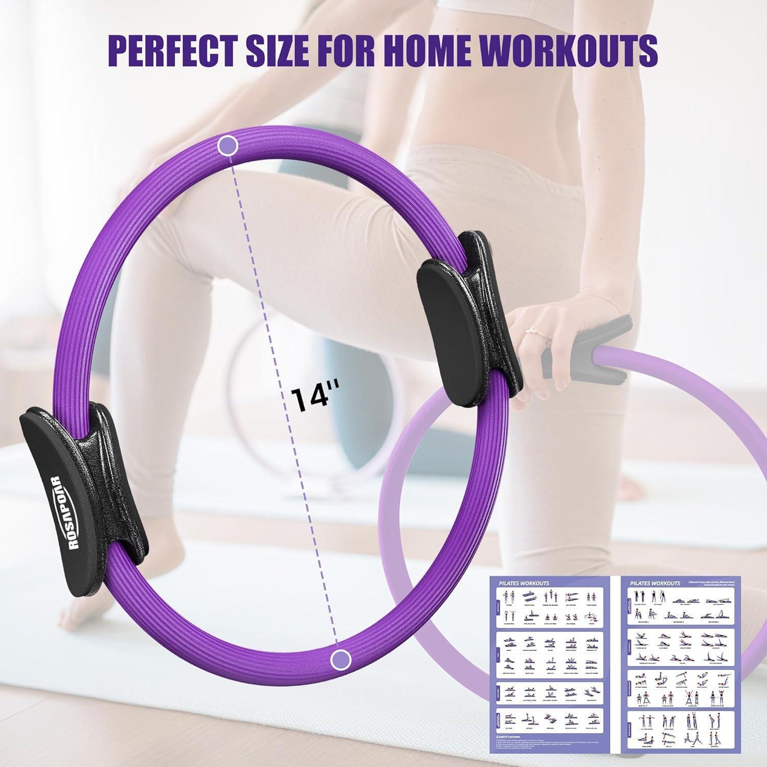 Kit de Pilates ROSAPOAR: Anillo, Pelota y Bandas de Resistencia