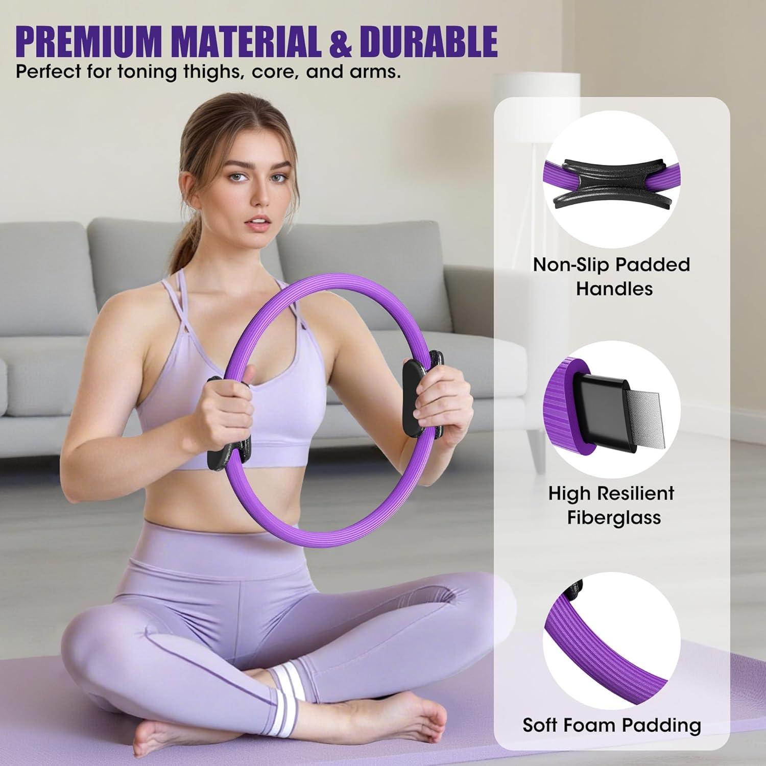 Kit de Pilates ROSAPOAR: Anillo, Pelota y Bandas de Resistencia