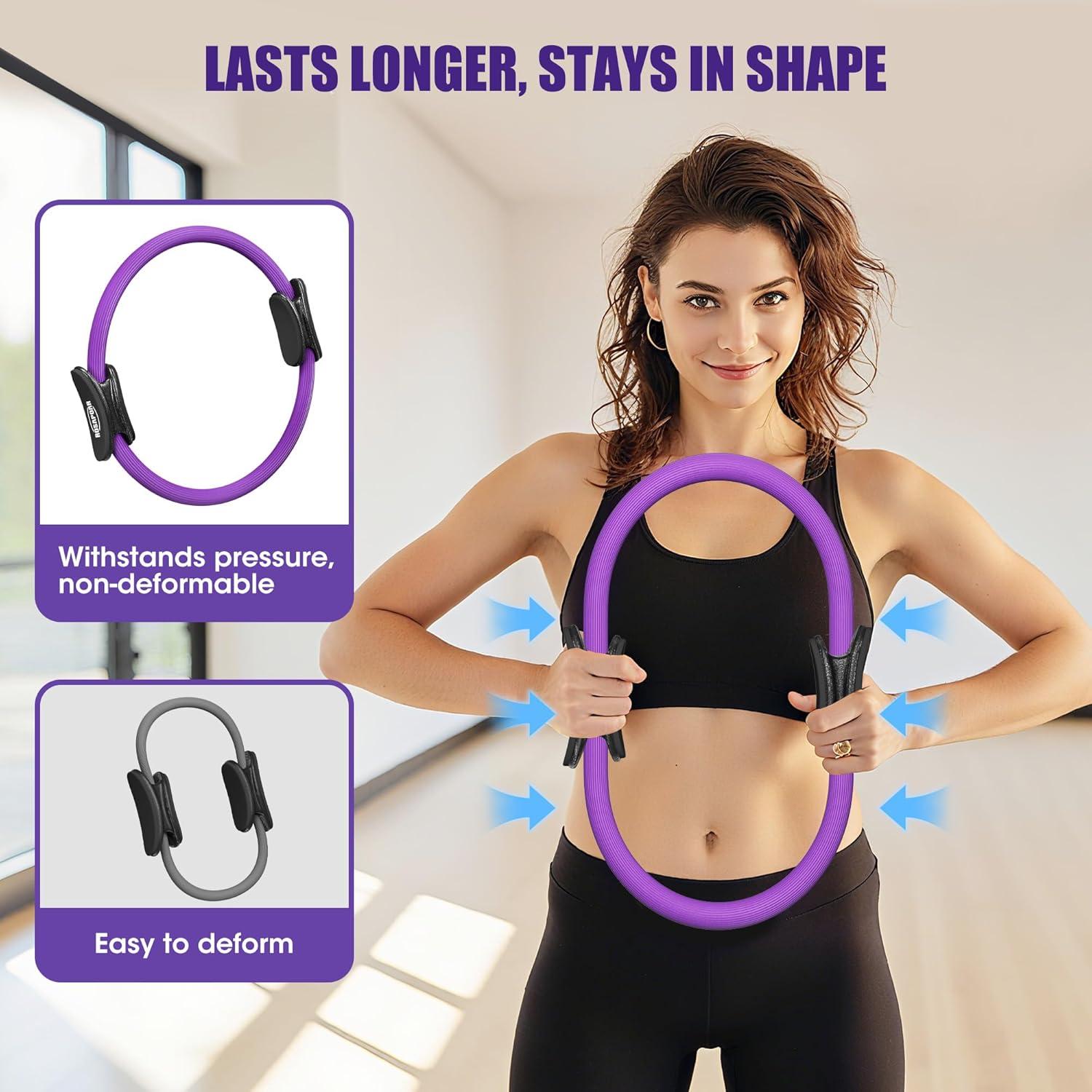 Kit de Pilates ROSAPOAR: Anillo, Pelota y Bandas de Resistencia