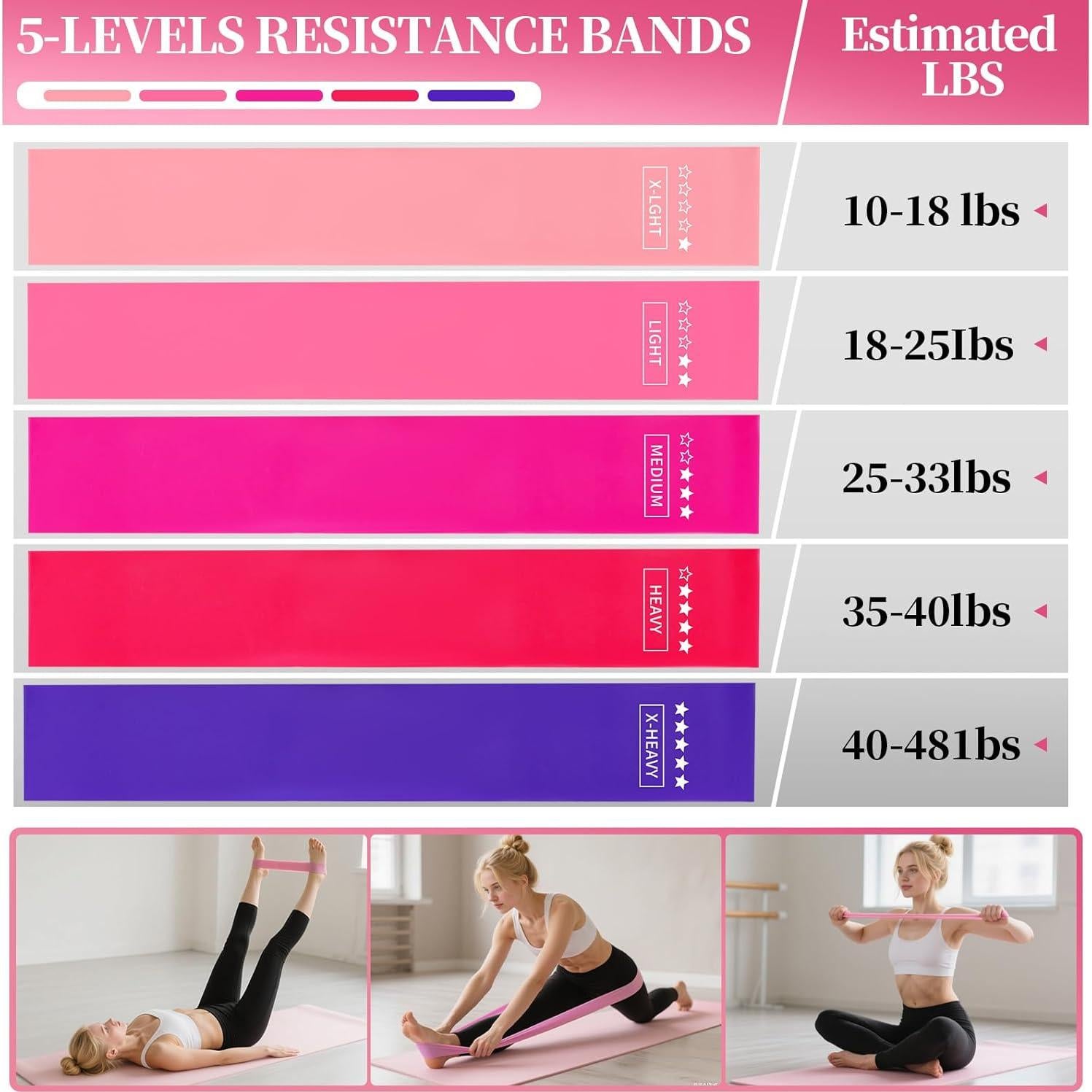 Kit de Pilates Rosa laapee 15 Piezas para Mujeres