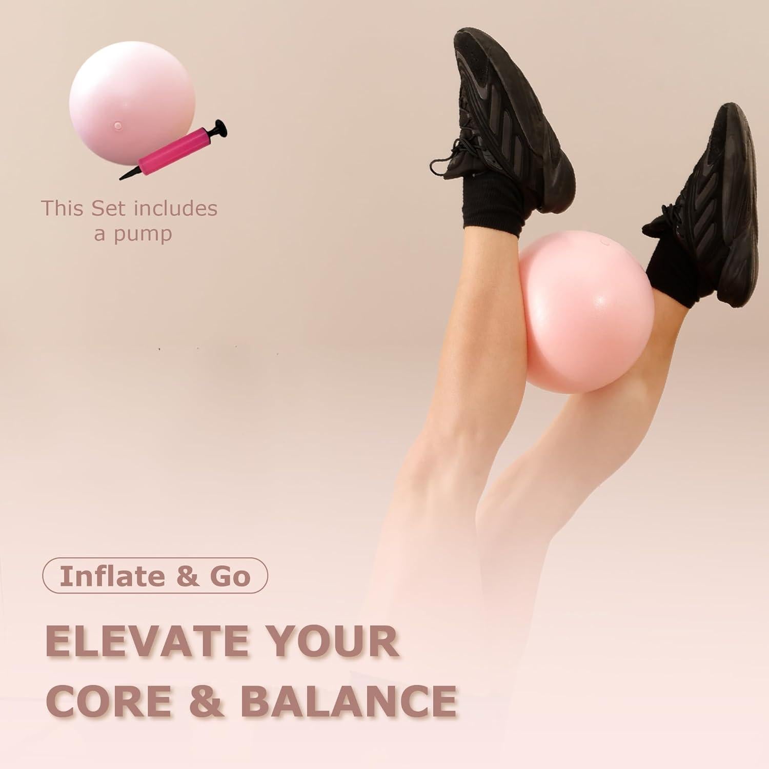 Kit de Pilates GymYard: Anillo 38 cm, Mini Bola 21.6 cm y 3 Bandas