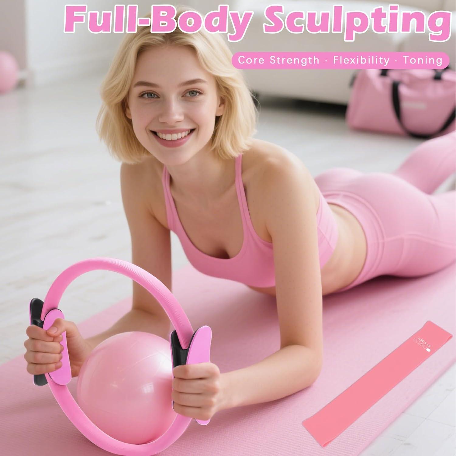 Kit de Pilates VIOXIA - Anillo 35.56 cm, Pelota 24.89 cm