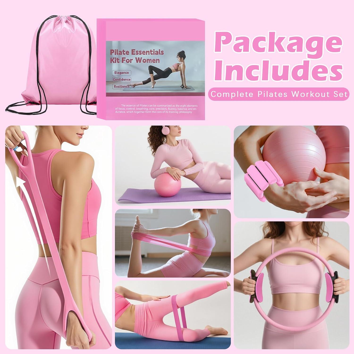 Kit de Pilates VIOXIA - Anillo 35.56 cm, Pelota 24.89 cm