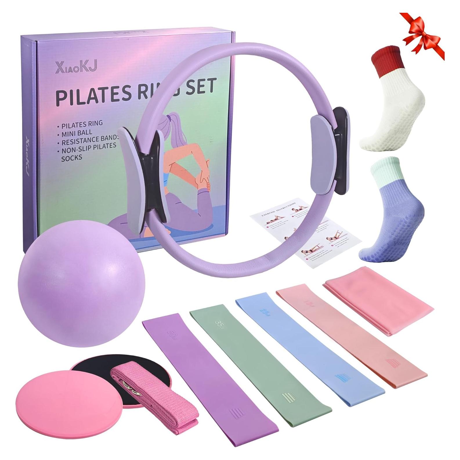 Kit de Pilates en Casa XiaoKJ con Anillo 35.56 cm y Bandas