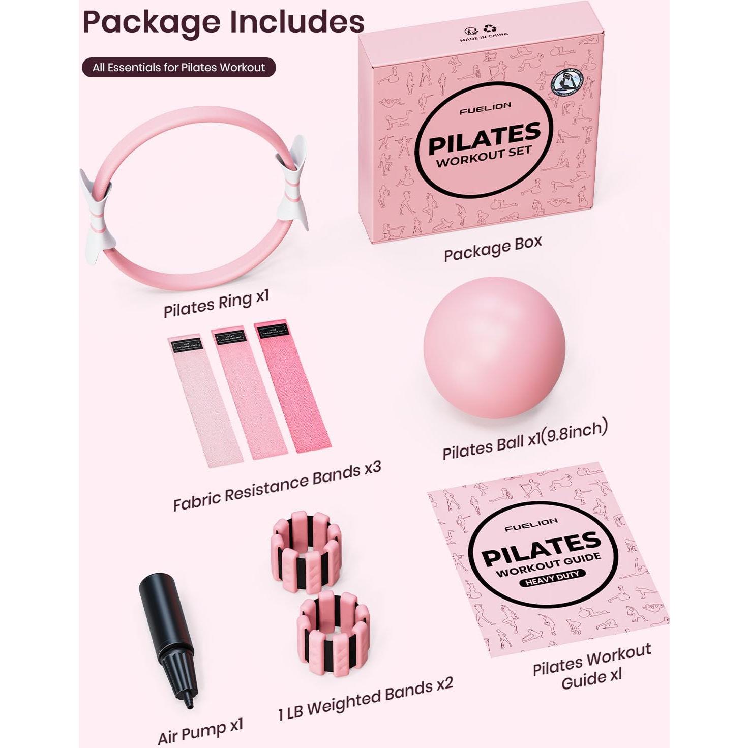 Kit de Pilates Fuelion: Anillo, Pelota, Pesas y Bandas