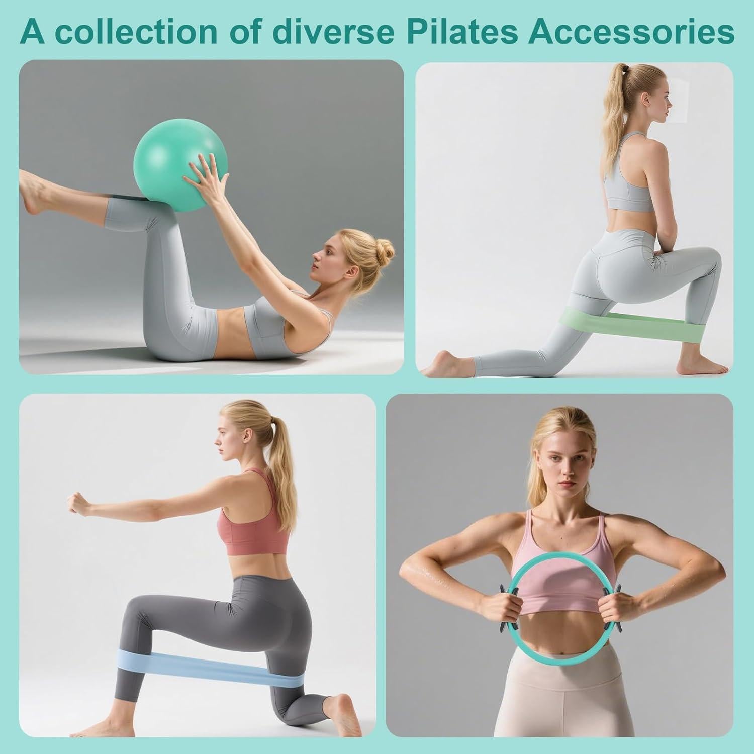 Kit de Pilates en Casa VIJLXI P3 - Anillo, Pelota y Bandas