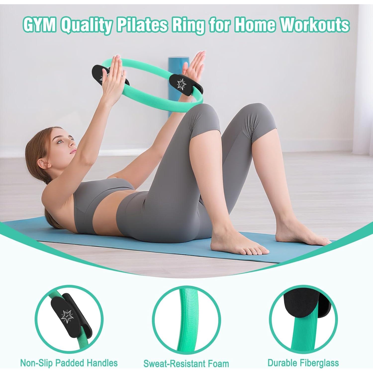 Kit de Pilates Muuruu con Anillo 35.56 cm y Pesas 0.45 kg