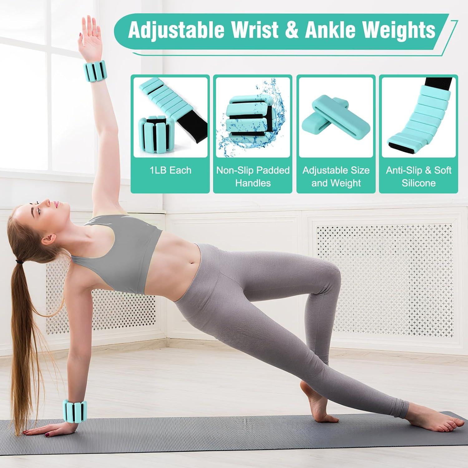 Kit de Pilates Muuruu con Anillo 35.56 cm y Pesas 0.45 kg