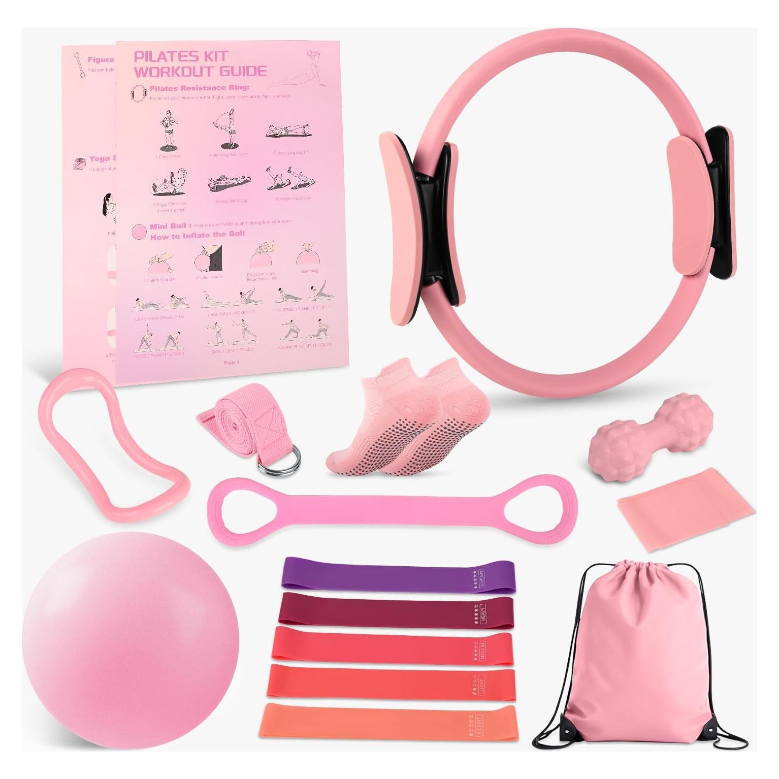 Kit de Pilates NITMTYOU QC001P - 14 Accesorios para Entrenamiento en Casa