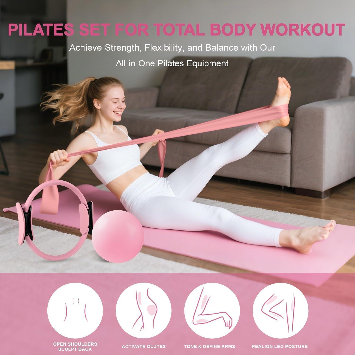 Kit de Pilates NITMTYOU QC001P - 14 Accesorios para Entrenamiento en Casa