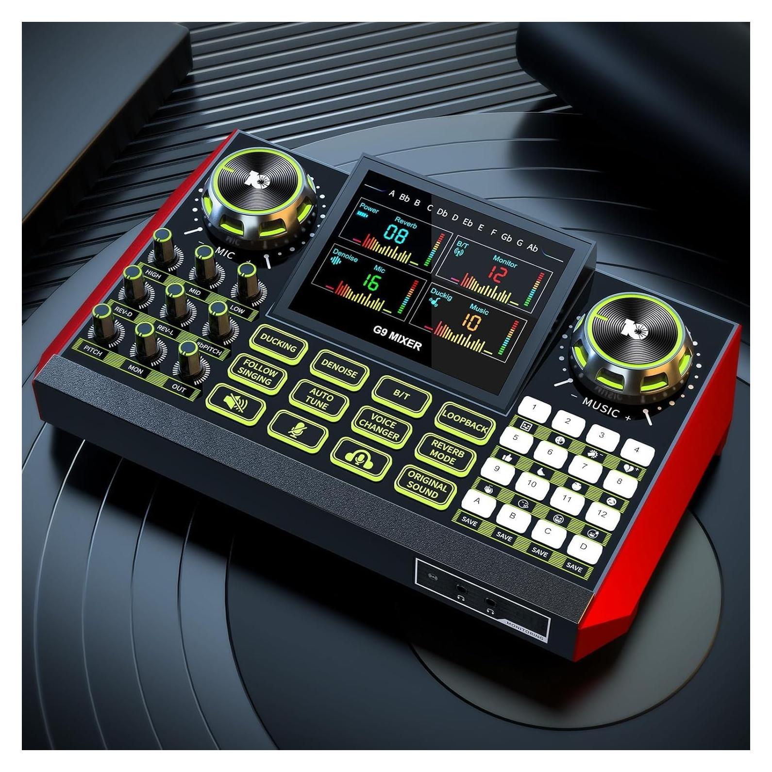 Mezclador de Audio CryoSurf G9 para Podcast y Streaming