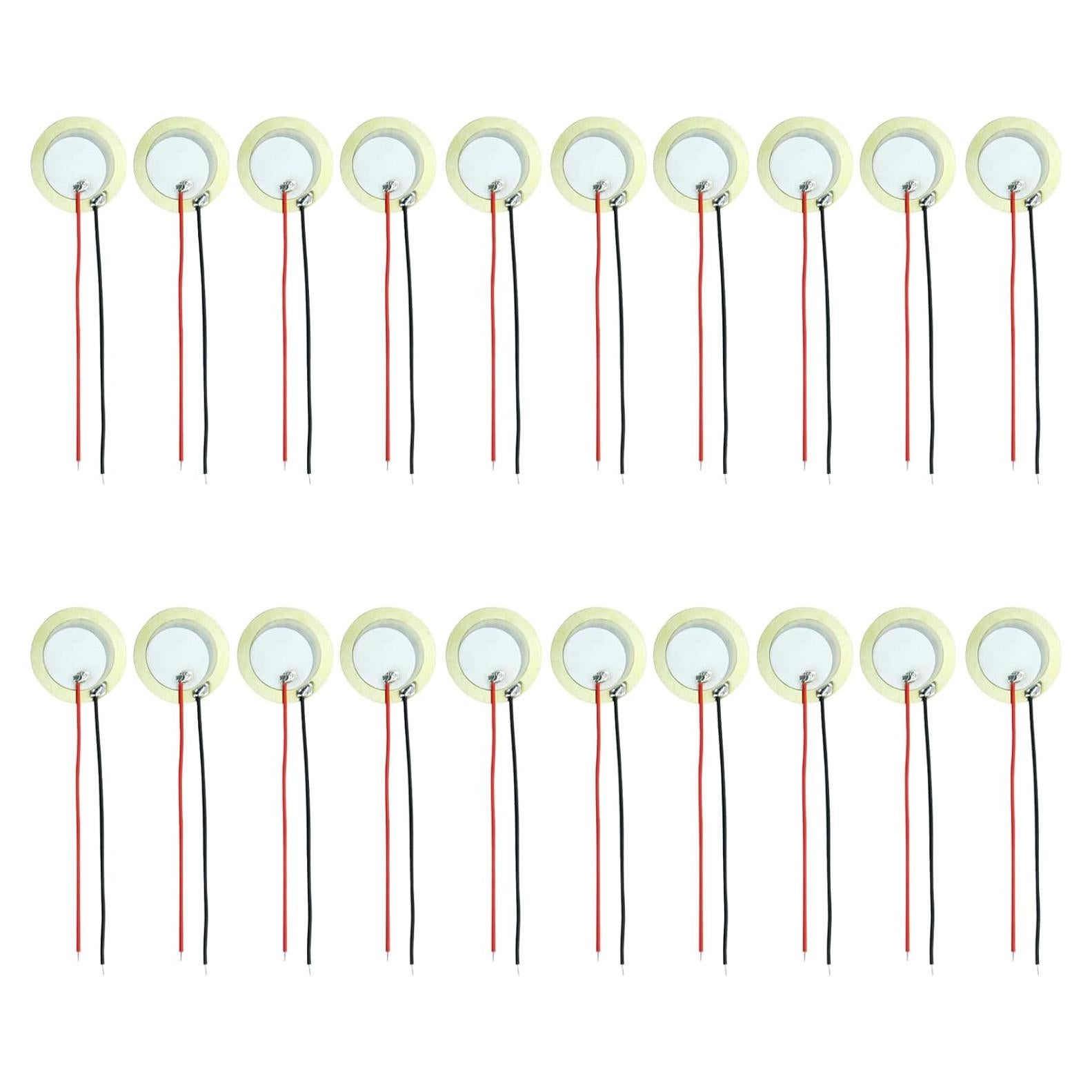 20 Discos Piezoeléctricos 20mm Zorfeter con Cables de 10cm
