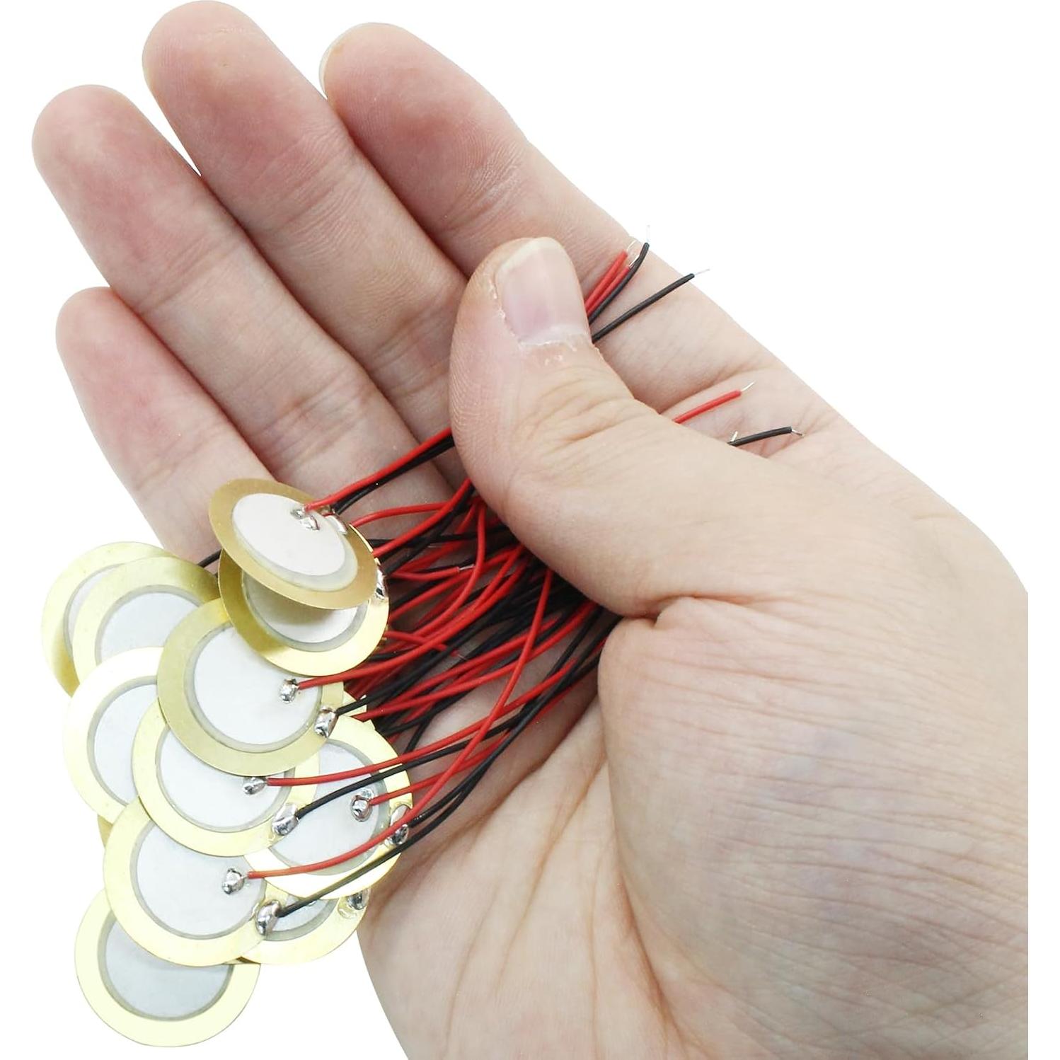 20 Discos Piezoeléctricos 20mm Zorfeter con Cables de 10cm