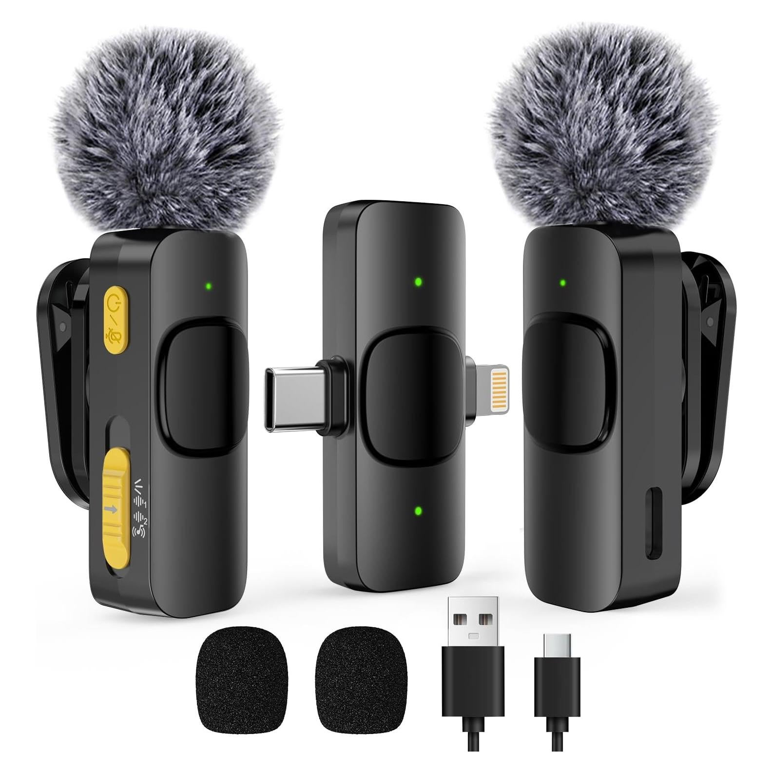 Micrófonos Lavalier Inalámbricos MULBEVD L3 - 2 Unidades, Cancelación de Ruido