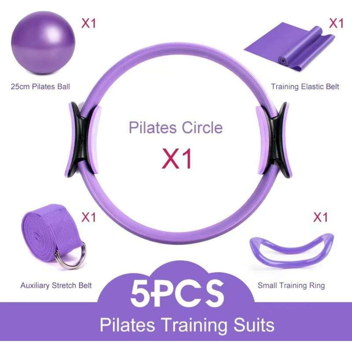 Conjunto de Pilates y Yoga Roenae con 5 Accesorios Morado