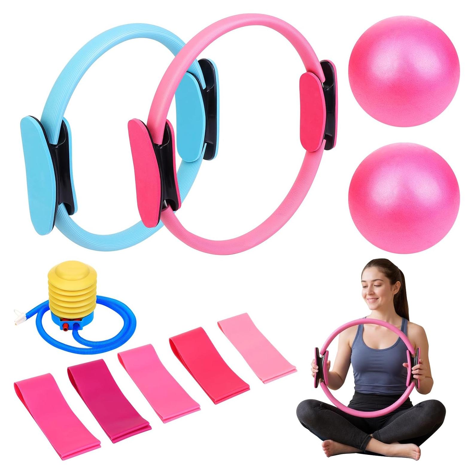 Conjunto de Pilates AFOROEOA: Anillo, Pelotas y Bandas 5 Niveles