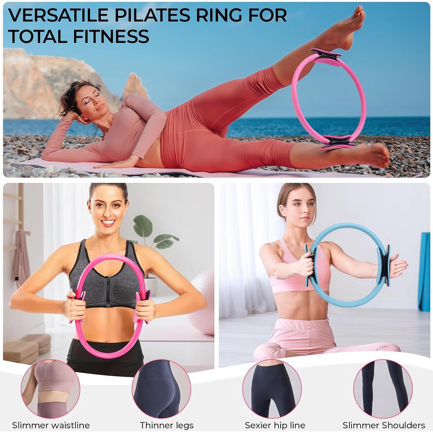 Conjunto de Pilates AFOROEOA: Anillo, Pelotas y Bandas 5 Niveles