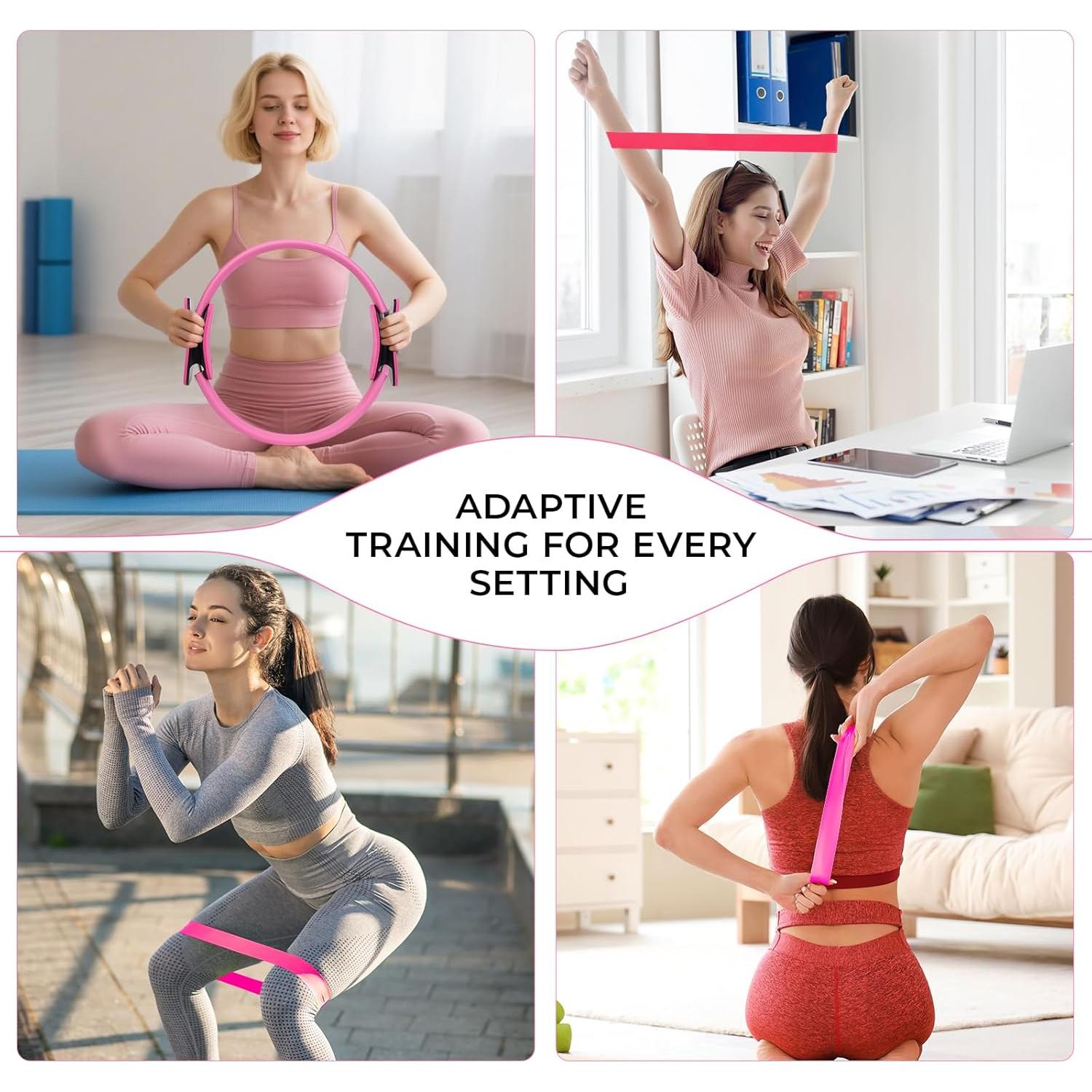 Conjunto de Pilates AFOROEOA: Anillo, Pelotas y Bandas 5 Niveles