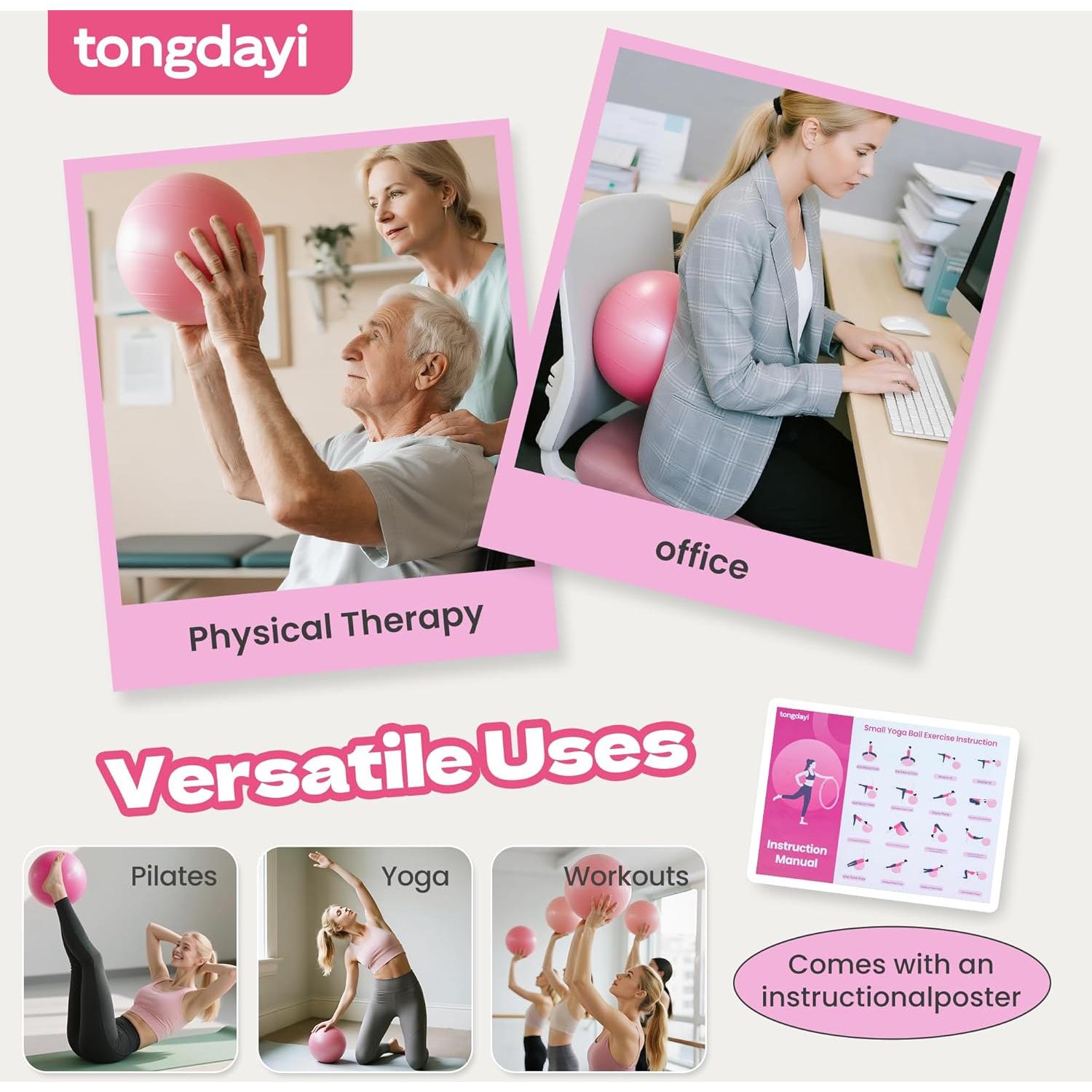 Kit de Pilates 16 Piezas Tongdayi para Mujeres - Anillos, Bandas y Pelota