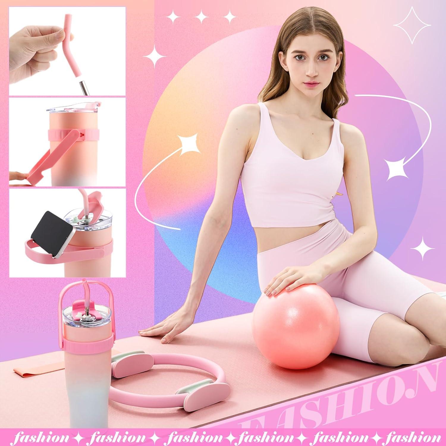Kit de Pilates Poen 7 Pcs Rosa para Entrenamiento en Casa
