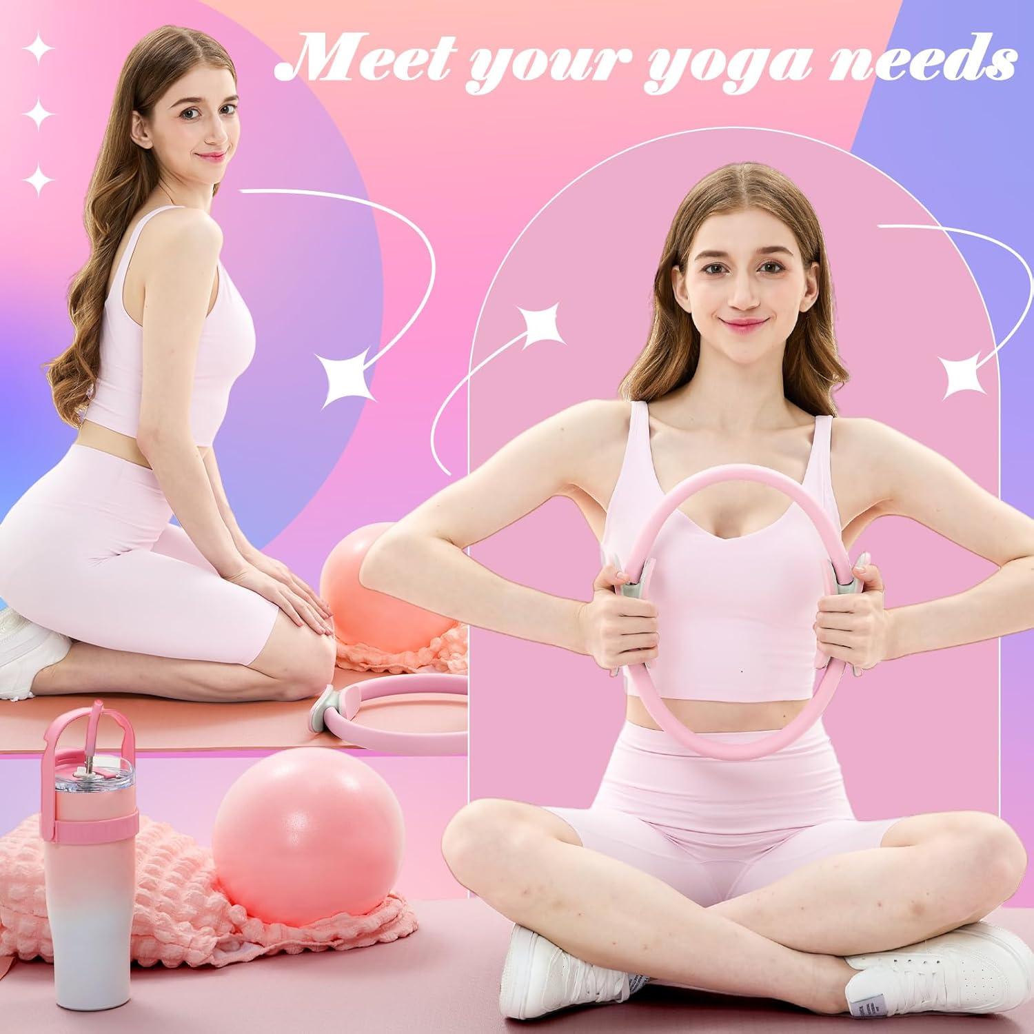 Kit de Pilates Poen 7 Pcs Rosa para Entrenamiento en Casa