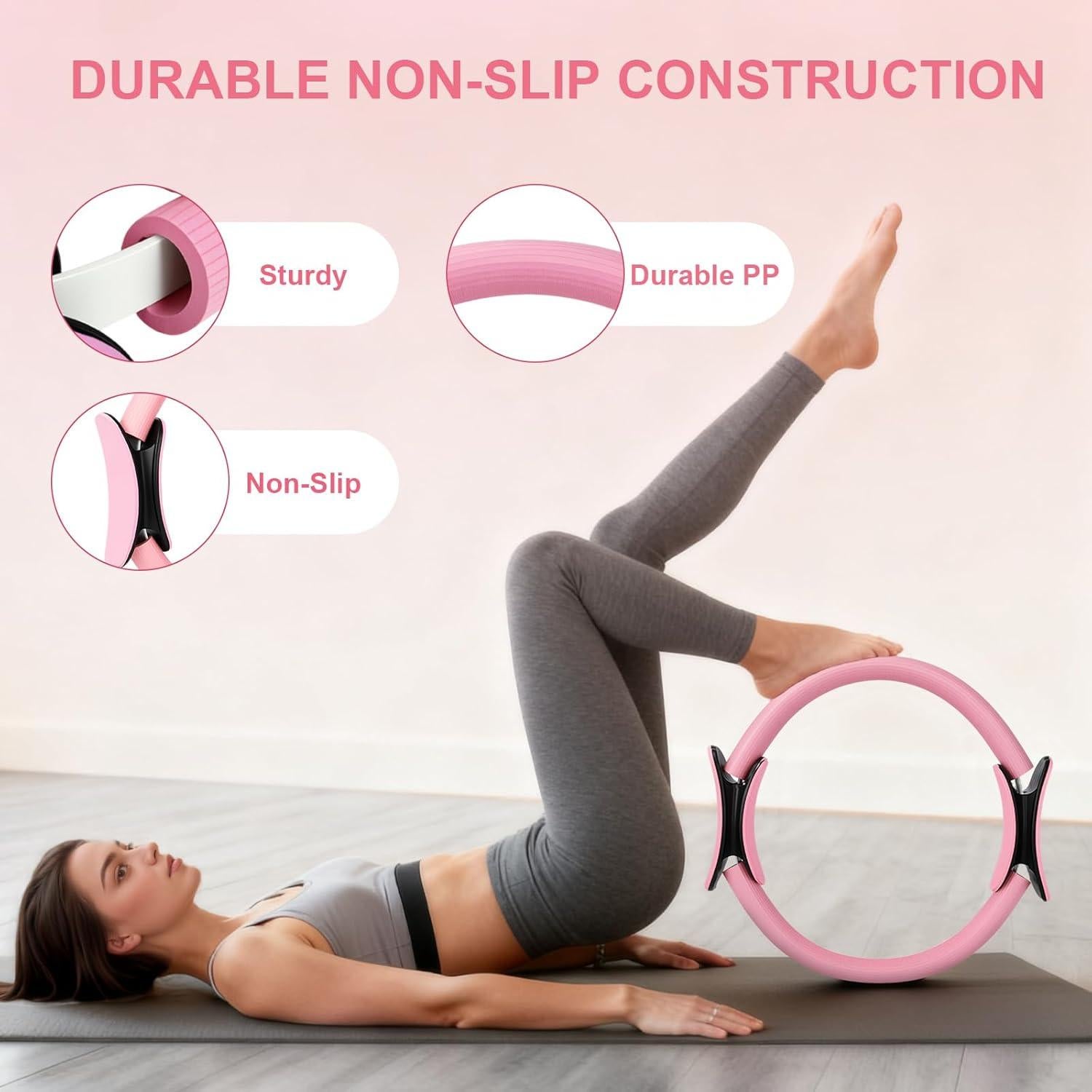 Kit de Pilates BYYNNE para Mujeres - 14 Piezas con Anillo y Pelota