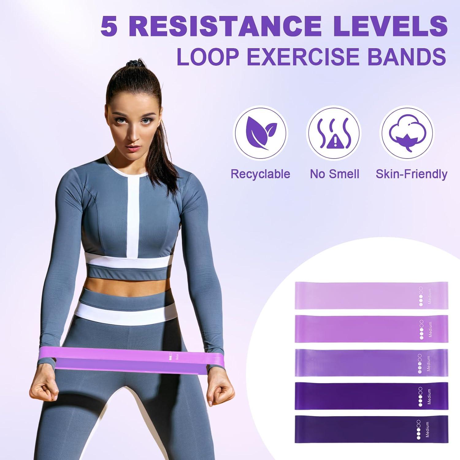 Conjunto de Pilates Poen 10 Piezas con Mancuernas y Bandas