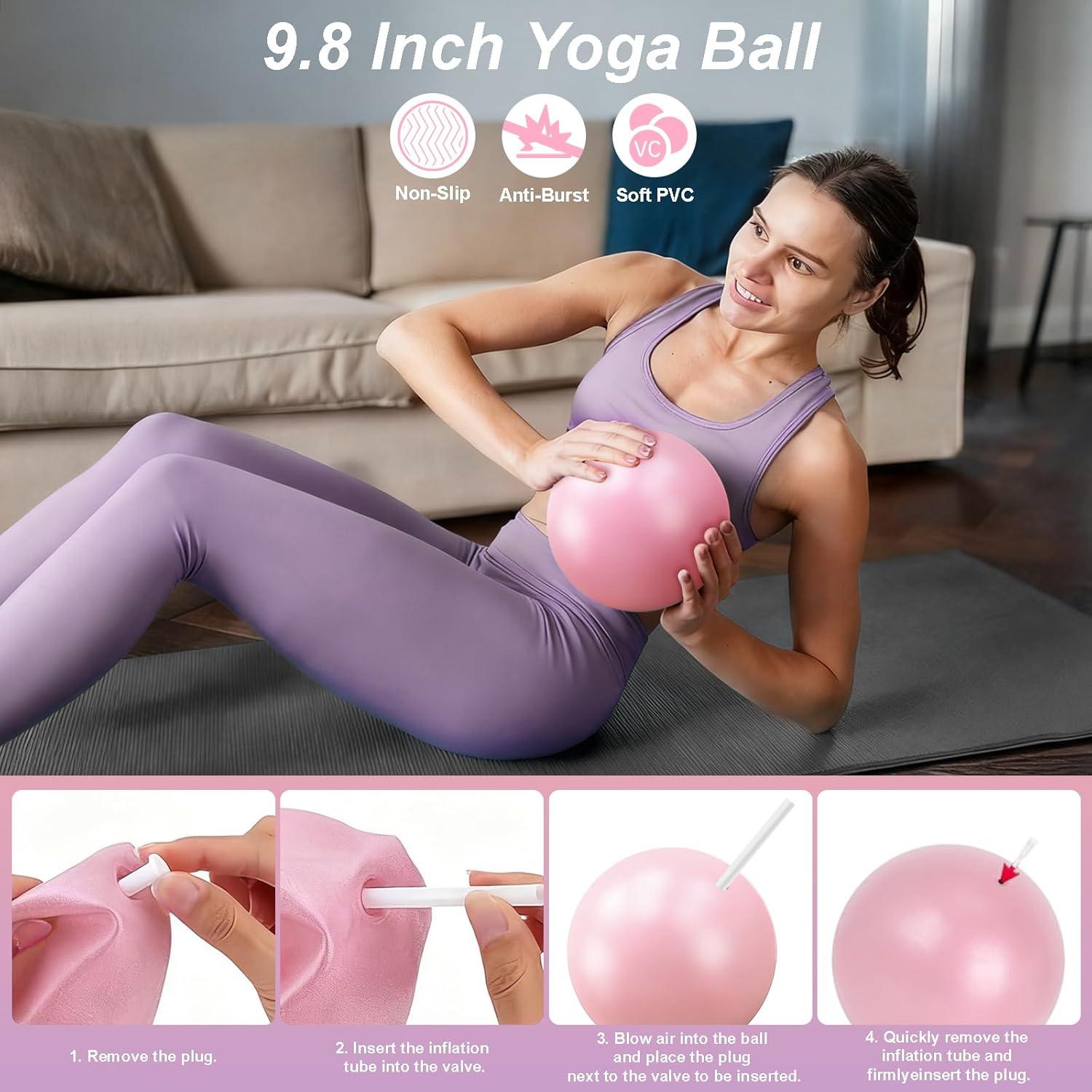 Kit de Pilates Luscinia Rosa - Anillo, Pelota y Bandas