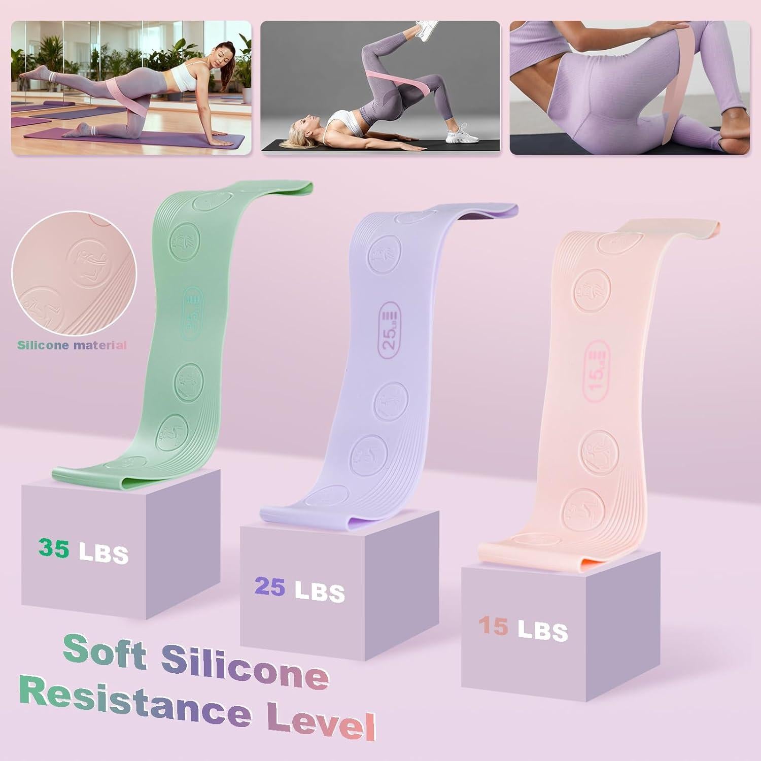 Kit de Pilates Luscinia Rosa - Anillo, Pelota y Bandas