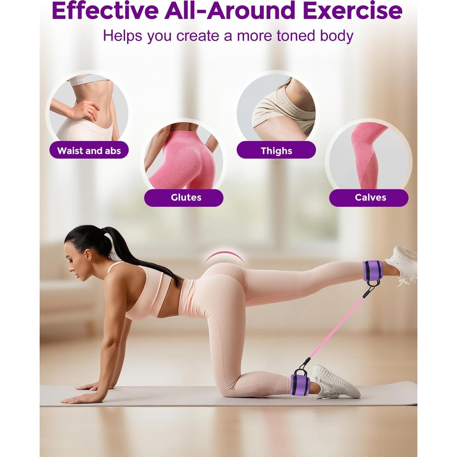 Kit de Pilates Leychves para Mujeres - 16 Piezas, Rosa/Púrpura