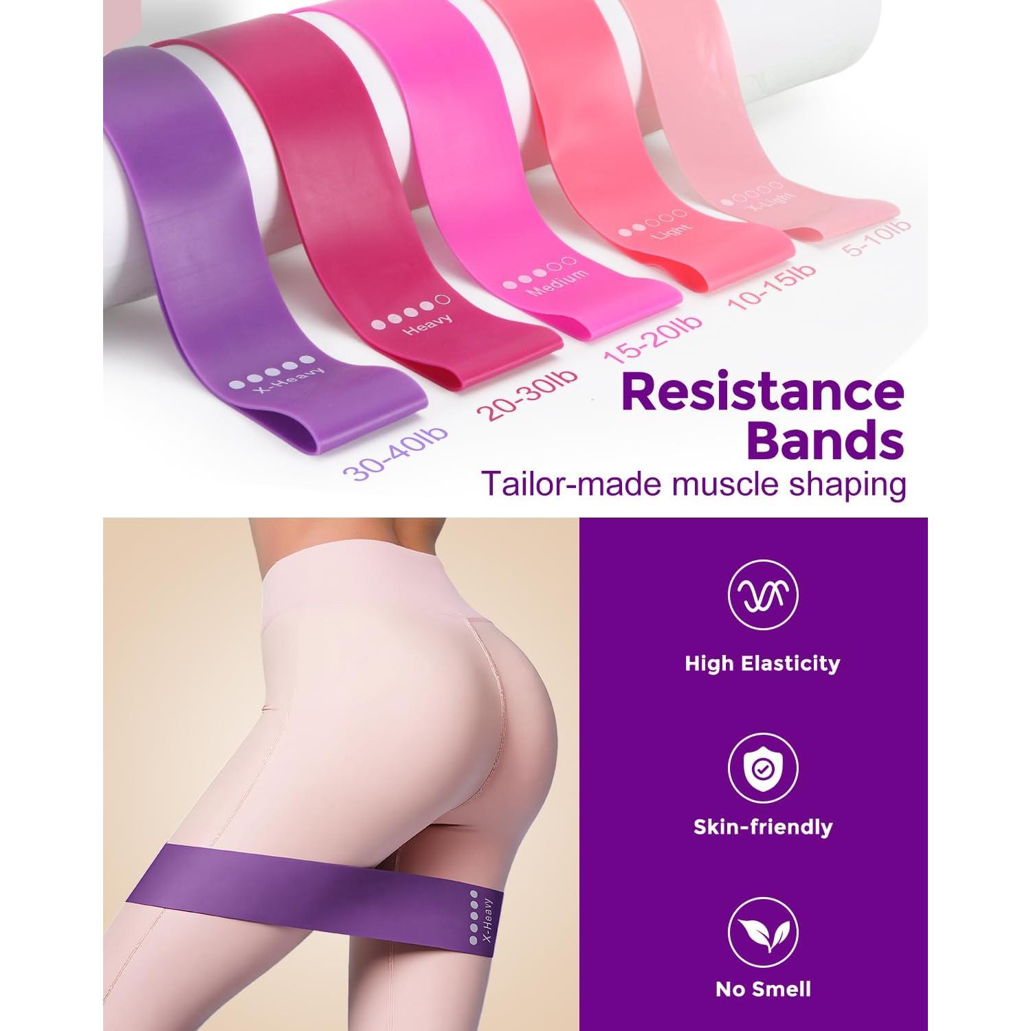 Kit de Pilates Leychves para Mujeres - 16 Piezas, Rosa/Púrpura