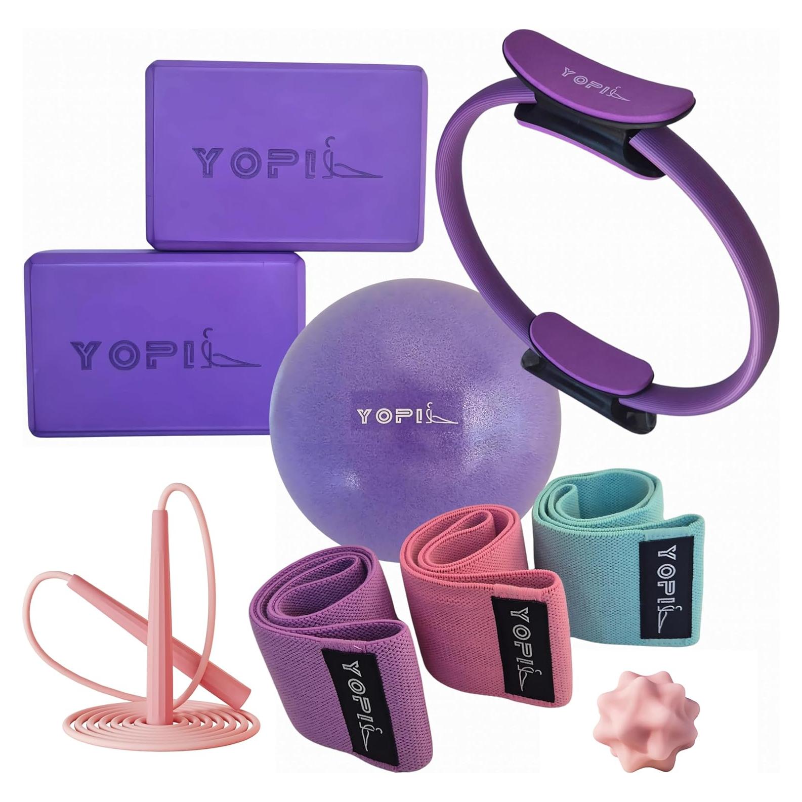 Kit de Yoga y Pilates Yopil 9 en 1 - Bloques, Anillo, Bandas y Más