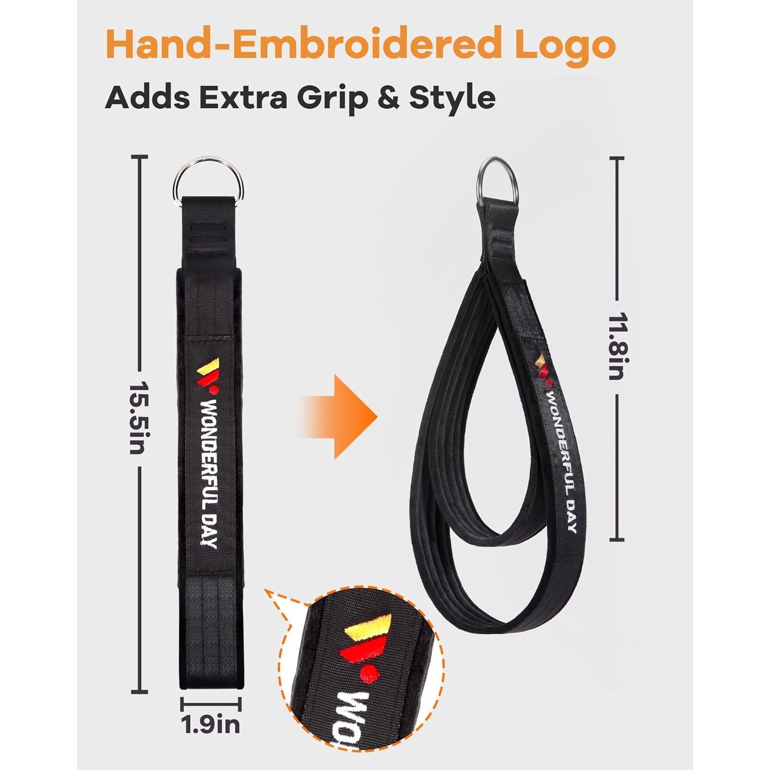 Correas de Pilates Día Maravilloso Doble Bucle 28-38 cm Negro