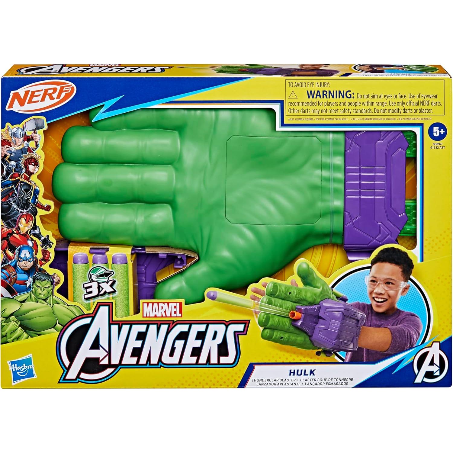 Blaster Hulk Thunderclap NERF Hasbro con 3 Dardos
