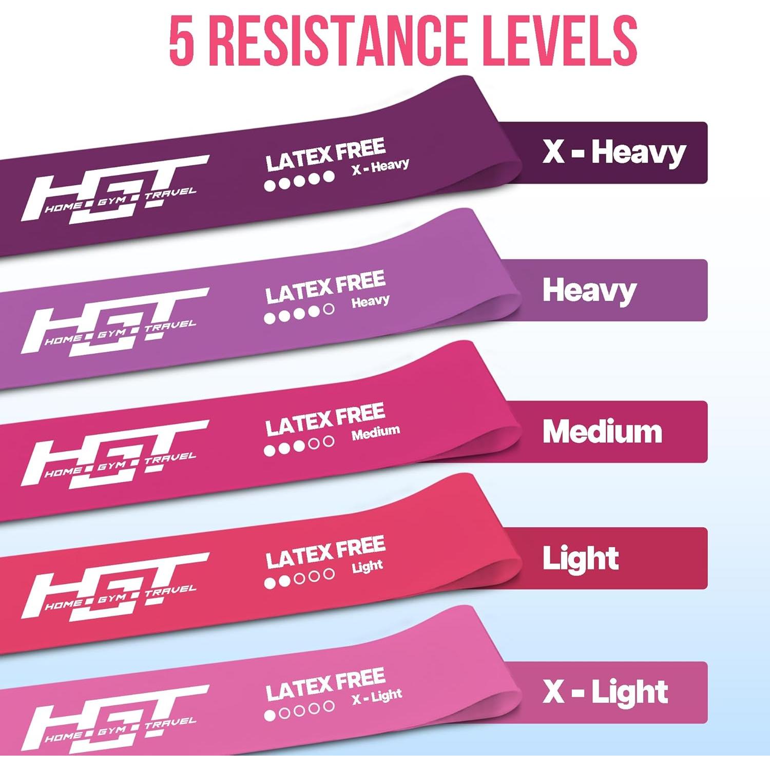 Conjunto de Bandas de Resistencia The x Bands - Sin Látex - 5 Niveles