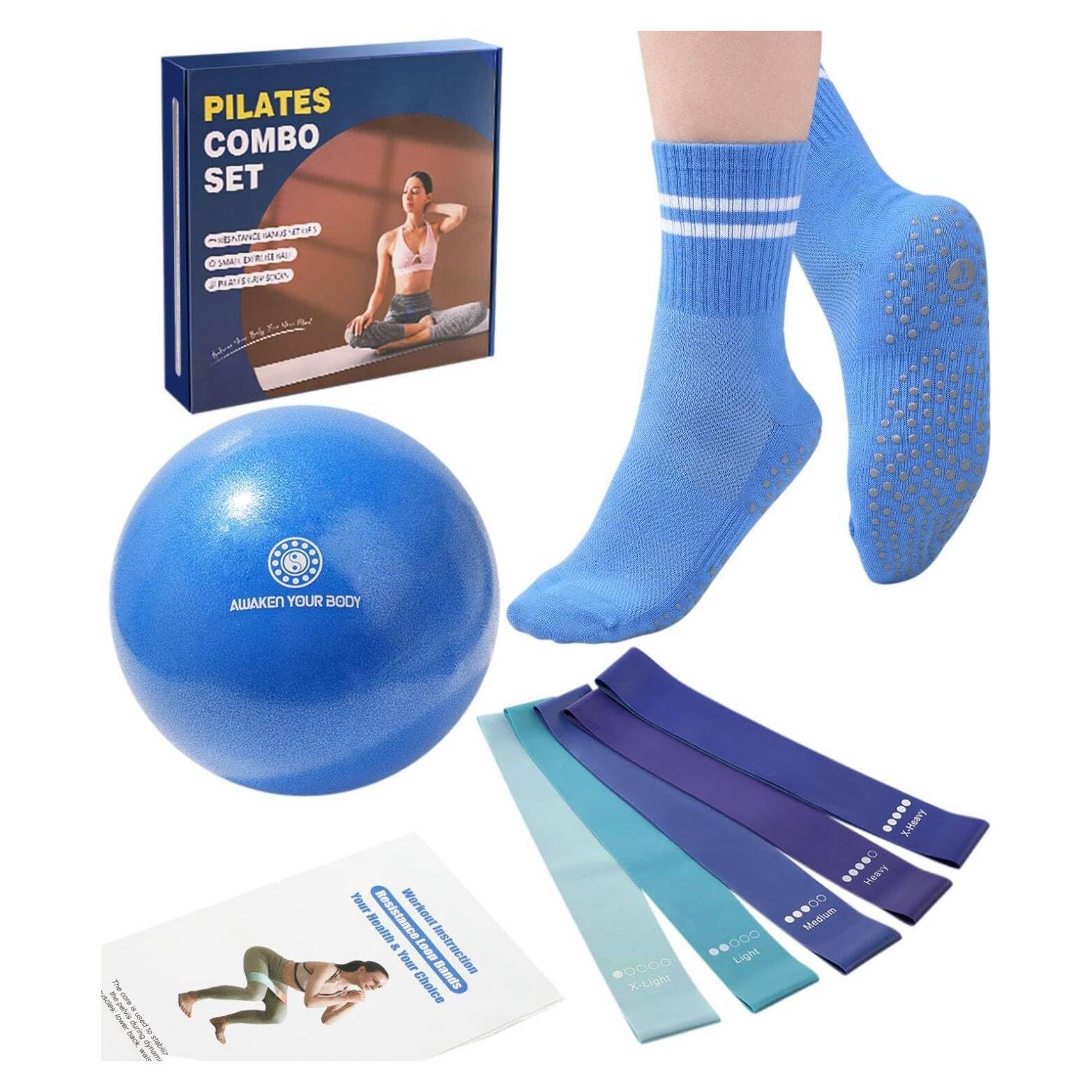Kit de Pilates Floconssy: Calcetines Antideslizantes y Banda