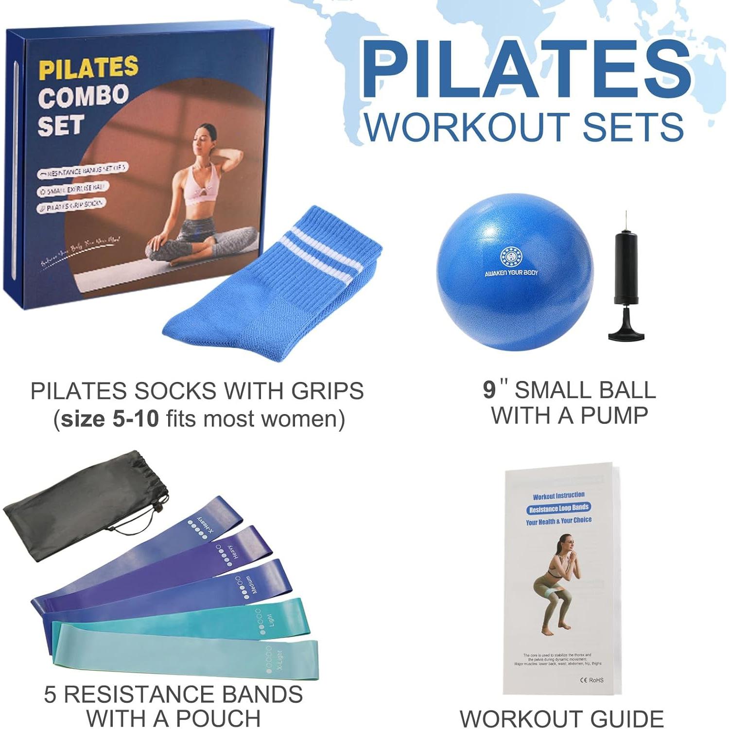 Kit de Pilates Floconssy: Calcetines Antideslizantes y Banda