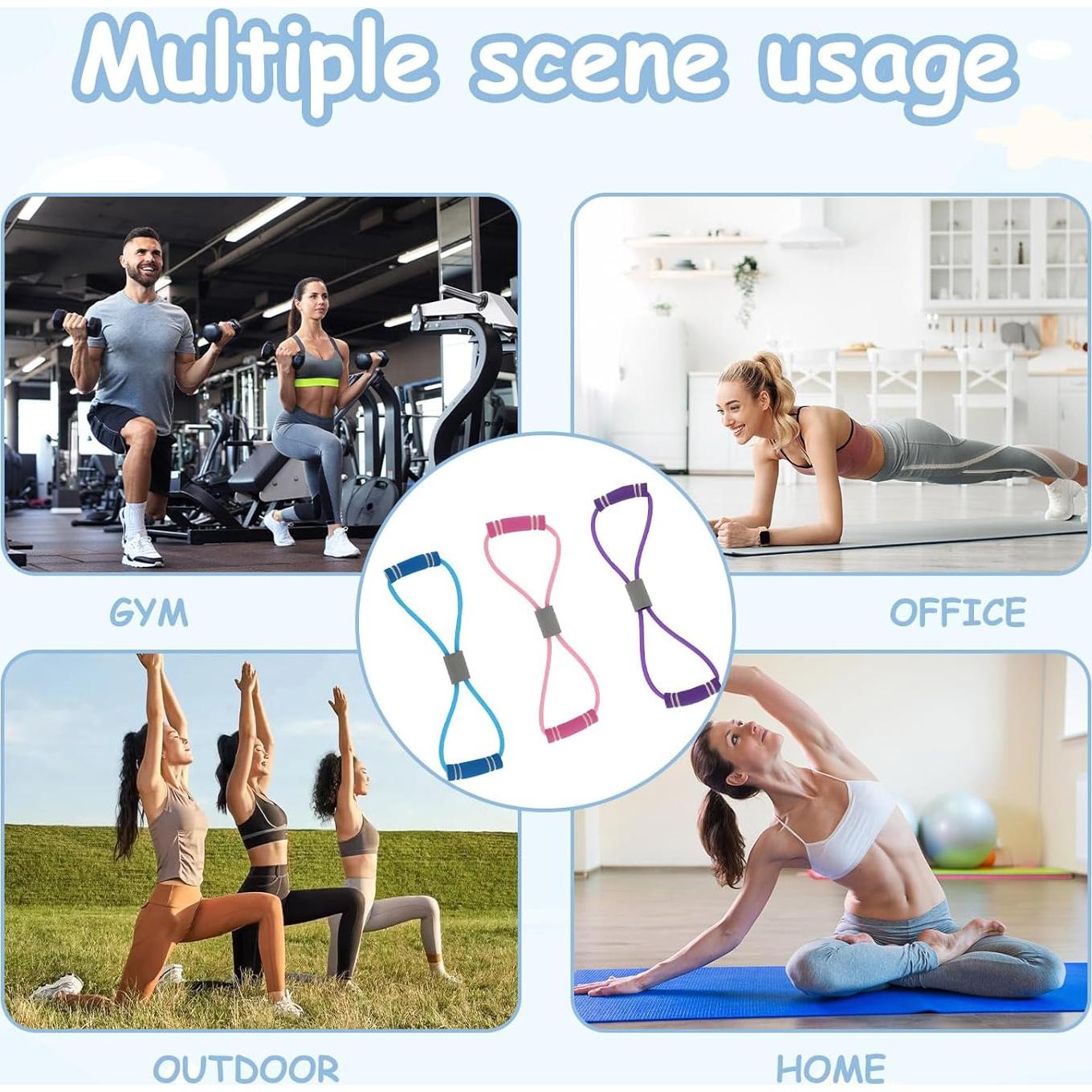 Banda de Resistencia Figura 8 Panthra - 3 Piezas para Ejercicio