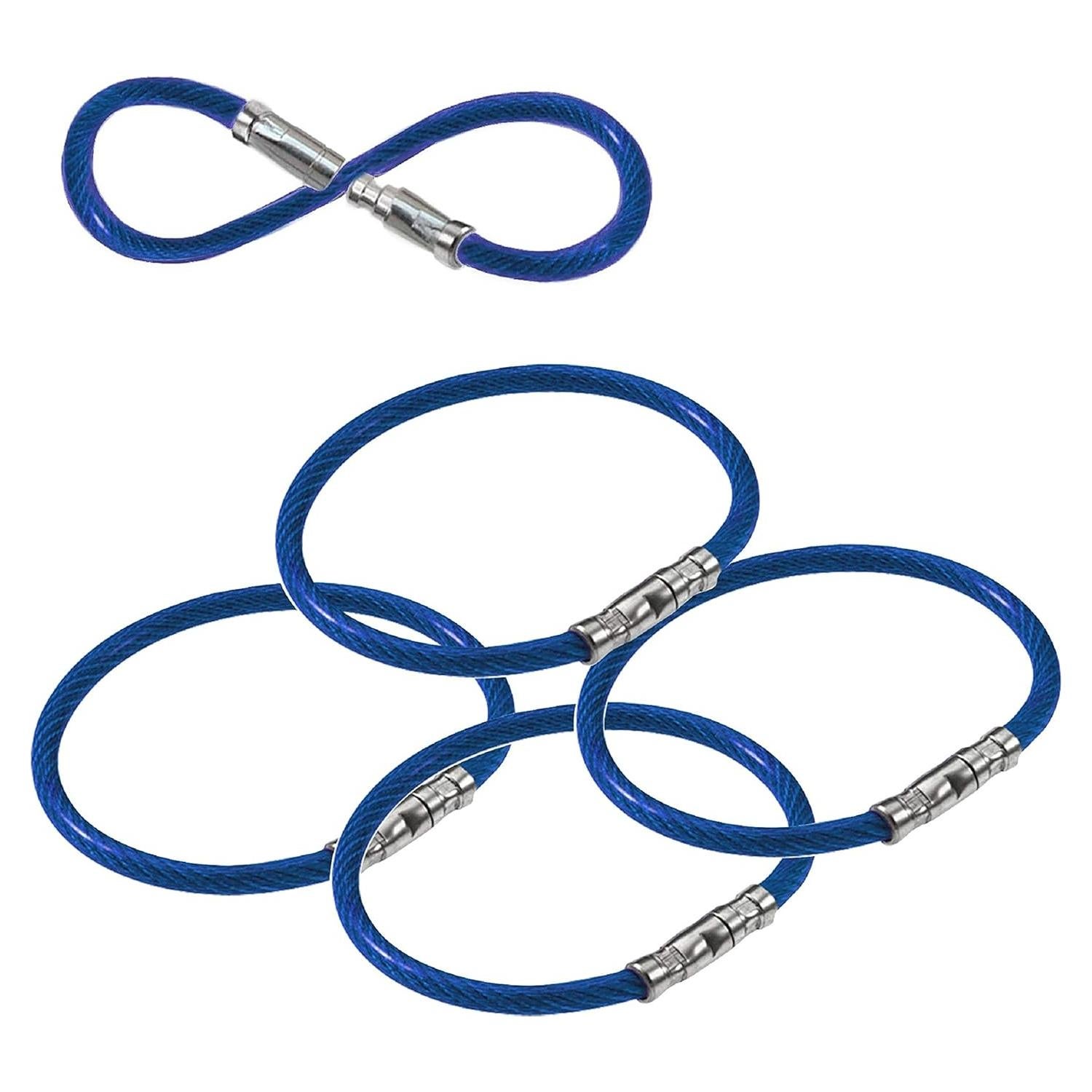 Anillo de Llave Twisty Lucky Line 12.7 cm Azul Paquete de 5