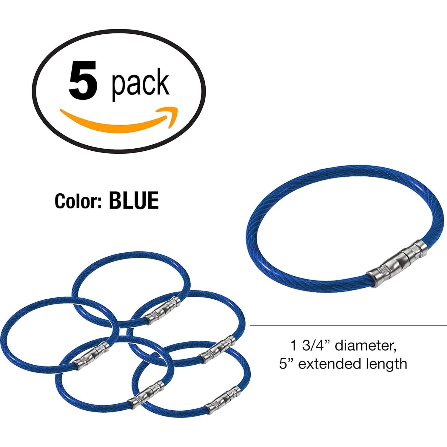 Anillo de Llave Twisty Lucky Line 12.7 cm Azul Paquete de 5