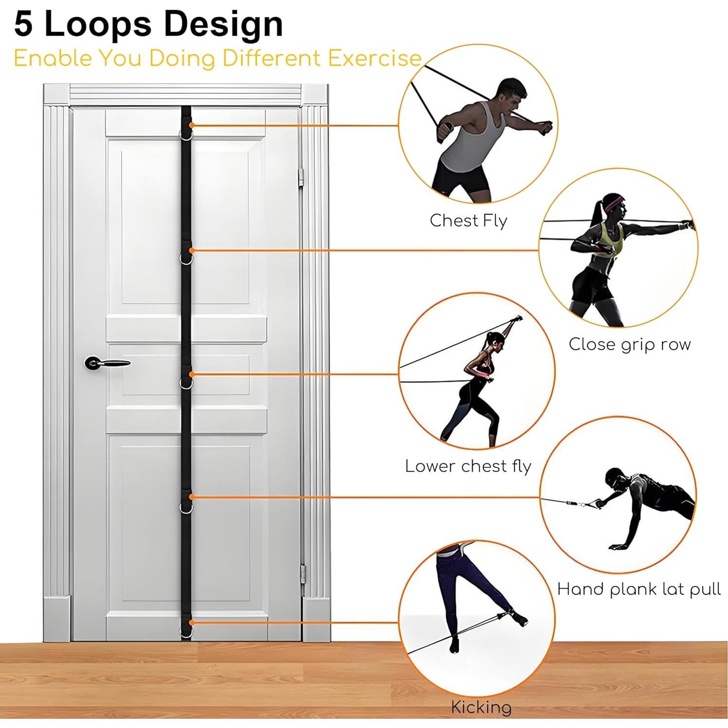 Juego de Bandas de Resistencia Iumulinrui 150LBS con Anclaje
