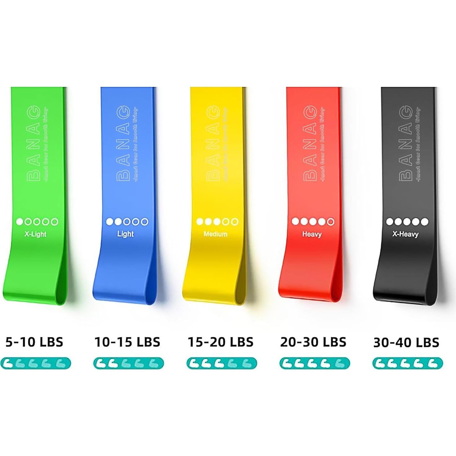 Juego de Bandas de Resistencia BANAG 5 Niveles Láttex Natural